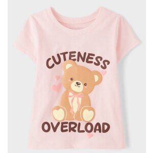 “Cuteness Overload” Teddy Bear Graphic Tee‎ – Pink (Girls 18-24 Mo.) BRAND-NEW!